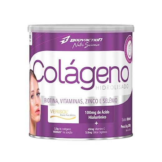 Colágeno Verisol com Ácido Hialurônico 200g Sabor Natural Bodyaction