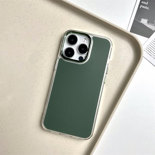 Coque pour iPhone 14 Pro Max antichoc en acrylique rigide couleur vert uni