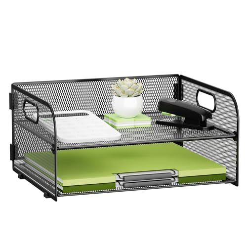 2-StöCkiger Schreibtisch-Ablagehalter Aus Metallgitter, Brief-...
