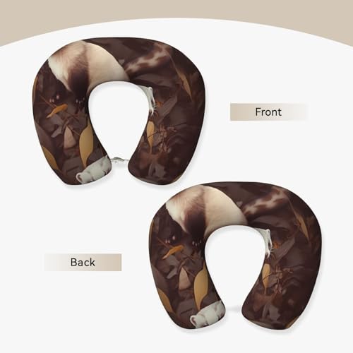 Almohada de viaje de espuma viscoelástica negra miniatura 4