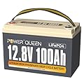 Power Queen 12.8V 100Ah LiFePO4 Battery, Built-in 100A BMS, Group 31 Lithium Battery 1280Wh, Up to 15000+ Cycles, Support in Series/Parallel, Perfect for Solar Home System, RV, Off-grid Cabin