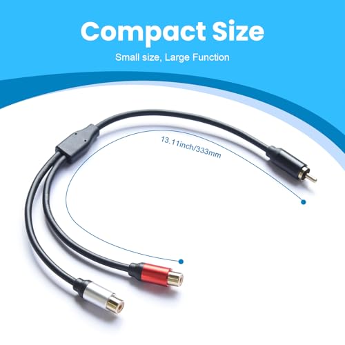 Soshine Adaptador Audio 3.5mm Macho a 2 RCA Hembra 2 Unidades miniatura 5