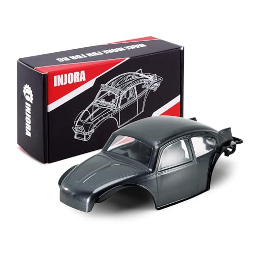 INJORA BUG24 Body with Roll Cage for 1/24 Axial SCX24 C10 JLU Bronco Base Camp 4Runner Upgrade(Grey)