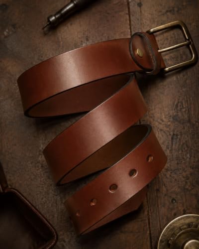 Image of CHAOREN Mens Belts Casual for Jeans - Full-Grain Leather, Durable Cowhide