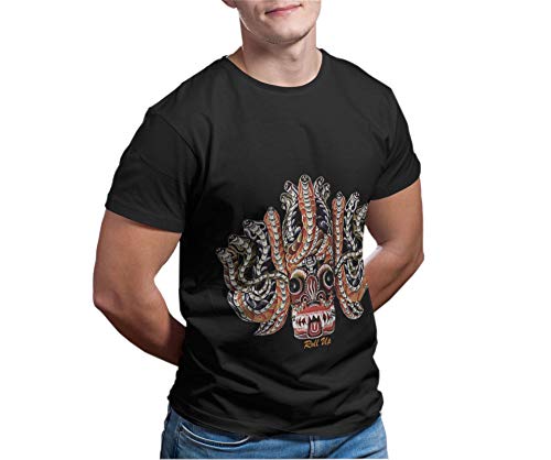 Roll Up Snake Skull T-Shirt | Casual 100% Cotton Graphic Tee | Crew Neck, Short Sleeve T Shirt for Men and Women