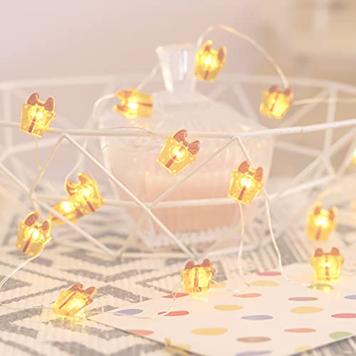 Burko 10 pies 30 led luces colgantes decorativas Navidad blanco cálido hadas guirnalda luminosa alimentado por batería iluminación trasera para fiesta al aire libre jardín patio