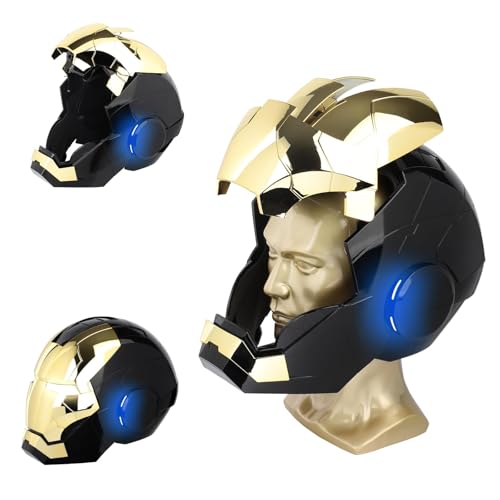 Iron-Man MK 5 - Casco electrónico portátil con control remoto y voz, ojos LED y efectos de sonido, perfecto accesorio de película de superhéroes y figura para coleccionistas adultos, regalo ideal para