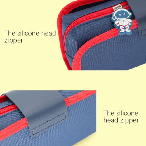 Image of Storio Space Astronaut Pencil Case Large Capacity Pen Bag,Cute Cartoon Stationery Organizer Detachable Zipper Pen Pouch,Polyester Storage Box for Boys Girls Teen Student - Multicolor