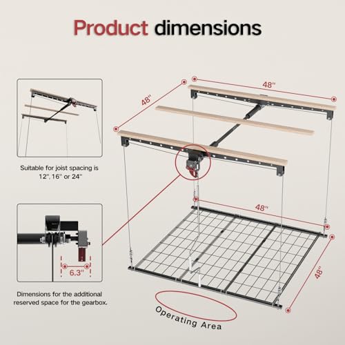 Overhead-Garage-Storage-Lift-Heavy-duty-4x4-Ft-Garage-Ceiling-Storage-Racks-with-Safety-Lock-Ideal-for-Ceiling-Storage-Lifting-Organization-System-250lbs-Capacity
