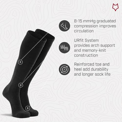 Fox River Over the Calf Military Socks, Cold Weather and Winter Socks, Breathable, Army Colors, Ultimate Comfort, Black, Large3