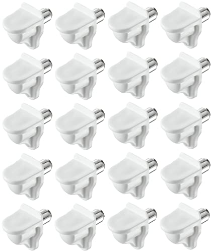 cyclingcolors 20x Portaestantes soportes para estantes 5mm Blanco cilíndrico metálico + plastico tacos tondo muebles