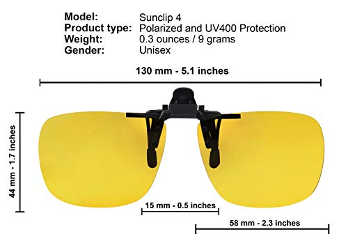 Image of Success Eyewear Clip On Sunglasses Flip Up Polarized Sunglasses Clip onto Eyeglasses Over Prescription Glasses Case Included