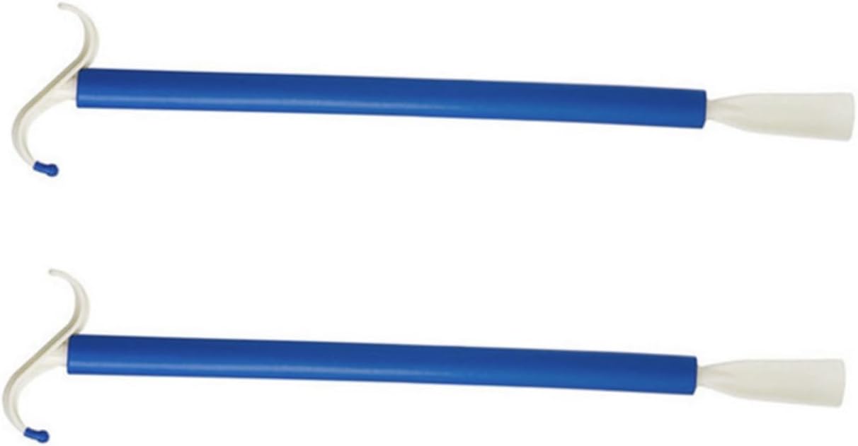 Healeved 2pcs Long Handled Shoe Lifter and Dressing Stick for Seniors and Disabled Portable Dressing Aid Lightweight Easy to Use for and Shoe Removal