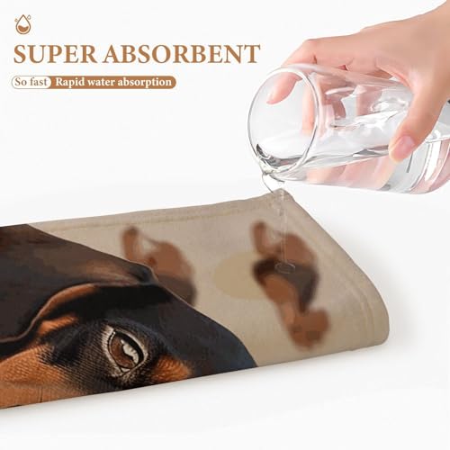 Serviette de bain teckel de qualité supérieure en microfibre ultra absorbante