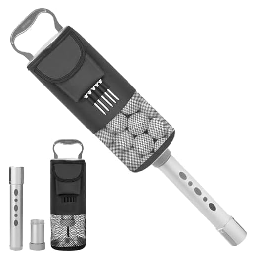 Shags Bag for Golf Balls Golf Ball Retriever, Aluminum Shags Tube Golf Ball Shagger, Detachable Collector and Portable Pocket Storage Picker, Holds 80 Balls