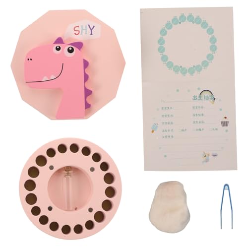 LIFKOME Caja De Recuerdos Niño Niña De Madera Contenedor De Hadas De Caja De Almacenamiento Para Leche y Recuerdos Infantiles Diseño De Dinosaurio