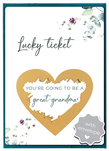 Image of Joli Coon Pregnancy announcement scratch card - You are going to be a great grandma - Baby announcement with envelope - Eucalyptus