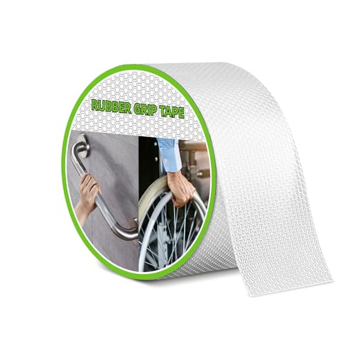Image of Aobrill Rubber Grip Tape, Non Slip Tape, Enhanced Textured Super Strong Adhesive for Secure Hold & Friction-Ideal for Tools, Gadgets, DIY & More(Clear, 2In x 6.6Ft)