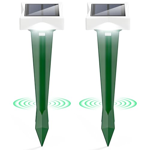 Repelente Gatos Solar con LED y 3 Modos, Paquete de 2/4 Ahuyentador Gatos para Jardín, Amplio Alcance y Protección contra el Agua Ahuyentador De Jabalies Ultrasónico para Topos, Ratas