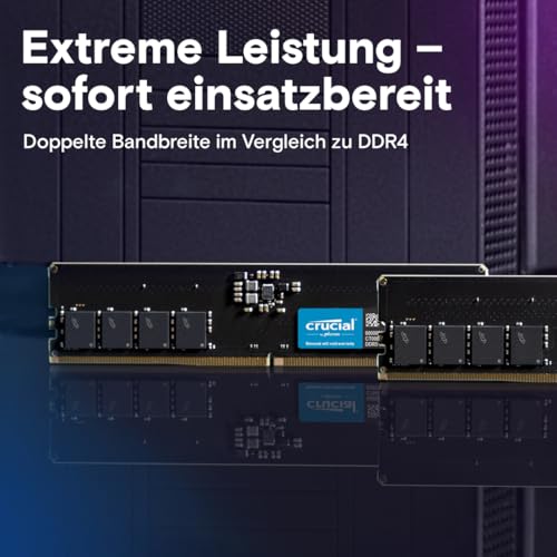 Crucial DDR5 RAM 32GB Kit (2x16GB) 4800MHz, PC Computer Arbeitsspeicher, CL40 - CT2K16G48C40U5 – Ansicht 2