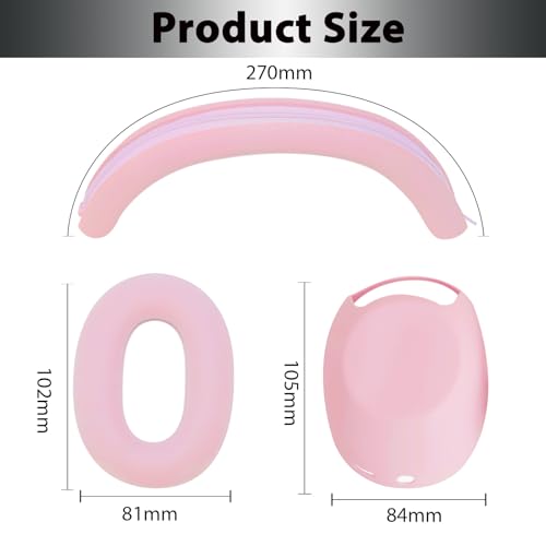 Funda protectora de silicona Adhiper 3 en 1 para auriculares Sony WH-1000XM6: fundas para almohadillas, diadema y copas, lavables y resistentes al sudor - Rosa miniatura 4