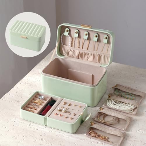 Boîte de rangement bijoux portable étui de voyage compartimenté - 7