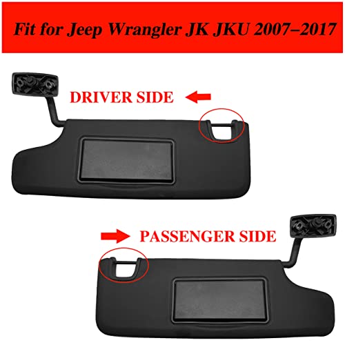 Sun Visor Repair Kit for Jeep Wrangler JK JKU 2007-2017 Driver & Passenger Side,Sunvisor Repair Tube Kit 4PCS