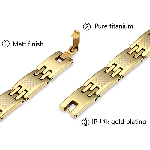 Uswel Magnetic Bracelet For Men/Women, Ultra Strength Magnetic Therapy Bracelet For Women And Men~18K Gold Plating Jewelry Gift With Adjustment Tool #TOP1