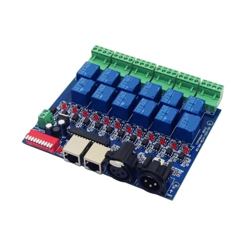 Contrôleur DMX512 12 canaux avec sortie relais 10A pour gestion d'éclairage scène