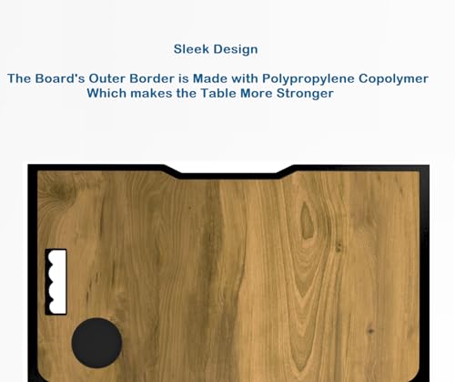Image of Cubiker Engineered Wood Multipurpose Foldable Laptop Table with Cup Holder | Table Home Study Writing Table, Foldable and Portable /Ergonomic Edges (Wooden, 60[L] X 40[W] X 24[H] cm)