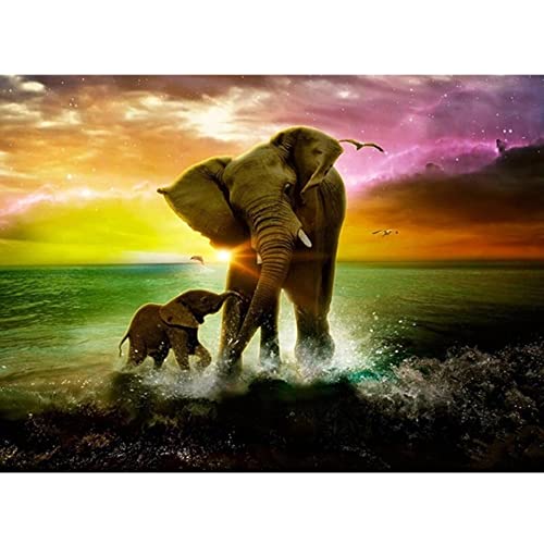 Kit complet de peinture au diamant adultes éléphant 5D mosaïque point de croix grand format