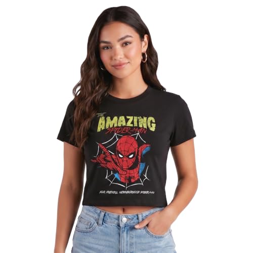 Marvel Spider-Man Womens Graphic Tees & Baby Tees, Sizes Run Small - image 1