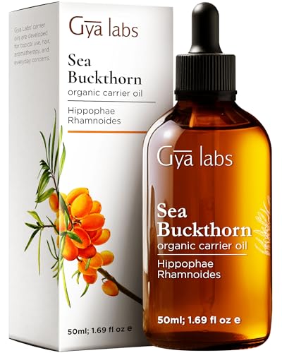 Gya Labs Organic Sea Buckthorn Oil - 100% Pure Natural Sea Buckthorn Carrier Oil for Skin Face Nails & Hair - Soothing & Moisturizing - 50ml