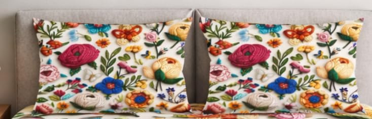 Image of DECOR WELL Premium 7D Digital Print Polycotton Double Bed Sheet with 2 Matching Pillow Covers - Soft, Wrinkle-Resistant & Vibrant Bedroom Decor - Multi Flower