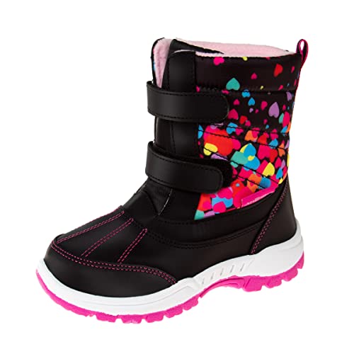 Rugged Bear Girls Snow Boot, Black Multicolor, 10 Toddler