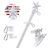 Flag Pole for House with Holder Bracket - 5ft Tangle Free Flag Poles for Outside House,Heavy Duty Am
