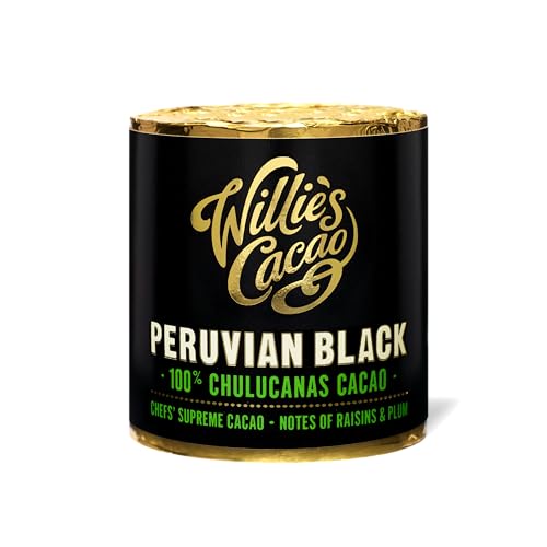 Willie's Cacao - 100% Cacao - Peruvian Black 100% Chulucanans Cacao - 180g- Raisin & Plum notes - For cooking, baking, drinks - Vegan & No Added Sugar
