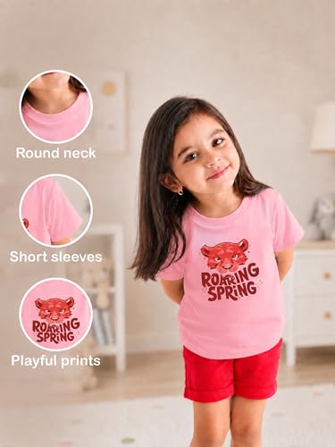 Image of Kidbea Bamboo Kids T-Shirt Ultra-Soft Premium Half Sleeve Graphic Tee for Girls, Casual Summer Wear for Toddlers & Kids