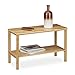 Produktbild Relaxdays Couchtisch RUSTICO Bambus, Rechteckig, Flach, 2 Ebenen, Ablage Mit Stauraum, HBT: ca. 50 x 80 x 34 cm, natur