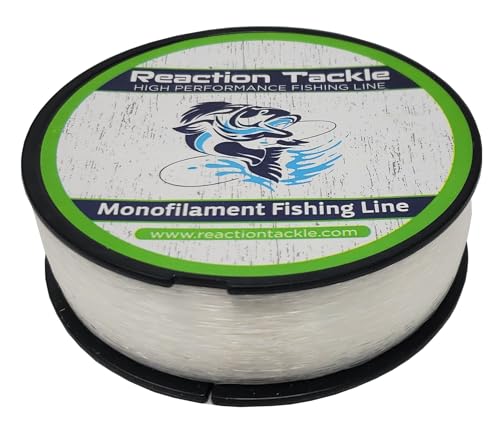 Reaction Tackle Monofilament Fishing Line- Strong and Abrasion-Resistant Nylon Mono Fishing Line, Freshwater and Saltwater Fishing Line Clear 10/1600