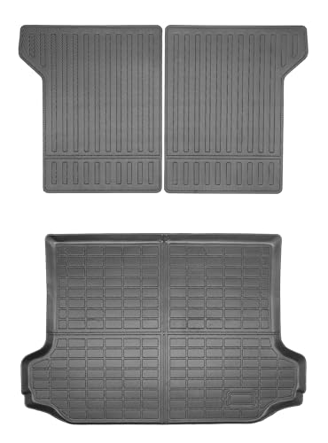 WGGDRAQQ Trunk Liner Cargo Liners for Toyota RAV4 2006-2012 Rear Trunk Floor Mats with Backrest Mat 3D Boot Tray All-Weather TPE Black