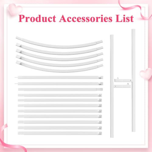 Image of Wokceer 7.2FT Arch Backdrop Stand White Metal Wedding Arch Backdrop Stand | Metal Backdrop Arch Stand Balloon Arch for Wedding Ceremony Birthday Party Bridal Baby Shower Photo Booth Backgound Decor