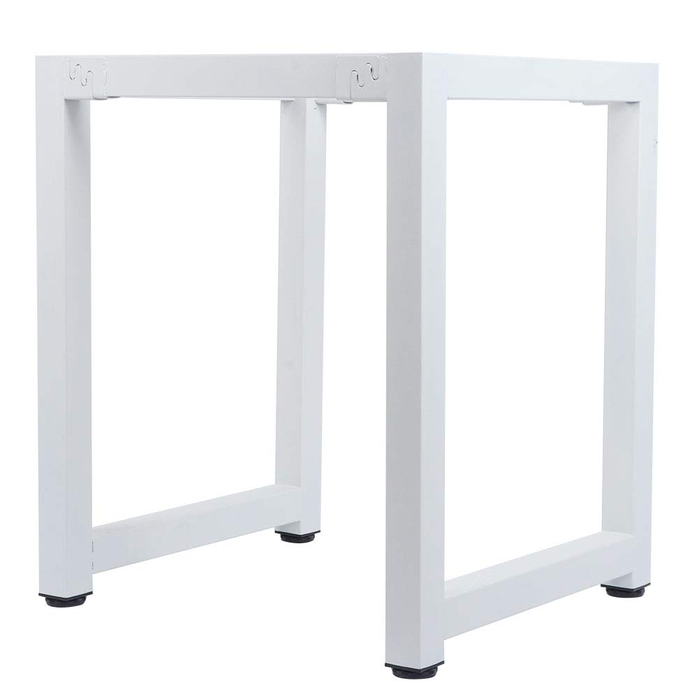 Ausla Modernes Tischbein-Set aus Stahl, Einfache Möbelbeinhalterung mit Verstellbaren Füßen und Schnappverbindung, Dicke Stahlstütze für den Esstisch Im Home-Office-Schreibtisch (White)