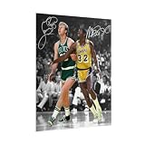 Magic Johnson Larry Bird Signed Photo Autograph Print Wall Art Home Decor