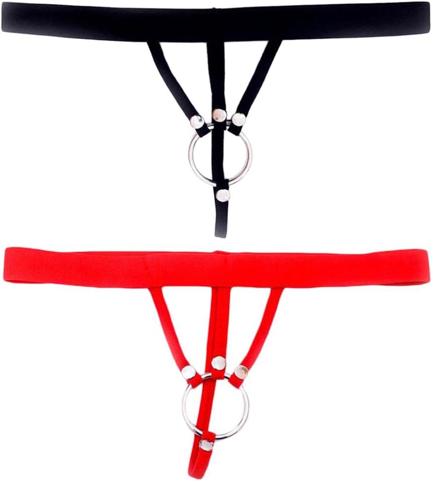 Sexy Men's G String Thongs Underwear With O Ring - 2 Pieces, as described