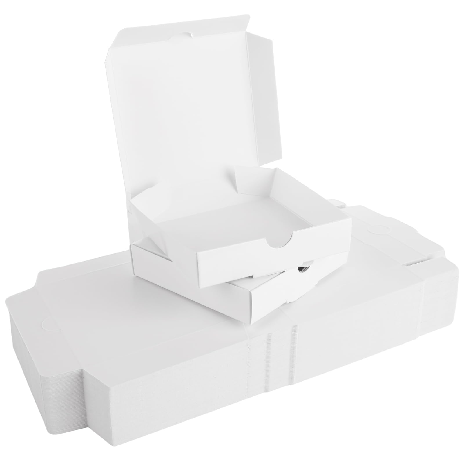 Confezione da 100 mini scatole per pizza 8,9 x 8,9 x 2 cm argilla bianche