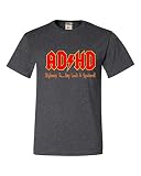 Go All Out XXXX-Large Heather Black Adult ADHD Highway to Hey Look A Squirrel Funny Music T-Shirt