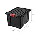 IRIS USA SK-700 Heavy Duty Latch Tote with Lid, 72 Quart, Black, 4 Pack