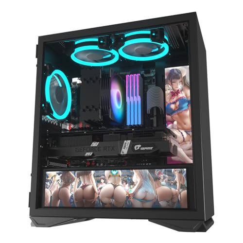 Image of Vetroo B6 Display Board w /LED Lights for Computer PC Case Decor Full HD 2K Multi-Mode Function 12.2 inch x 3.1 inch (Horizontal, B6)
