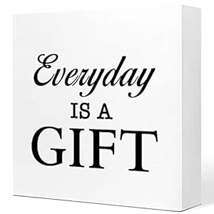 Ruvoty Everyday is a Gift Wooden Sign Desk Decor,Inspirational Wood Block Sign Desk Decorations for Home Bedroom Living Room Office Desk Shelf Table Decor Ruvoty Everyday is a Gift Wooden Sign Desk DecorInspirational Wood Block Sign Desk Decorations for Home Bedroom Living Room Office Desk Shelf Table Decor